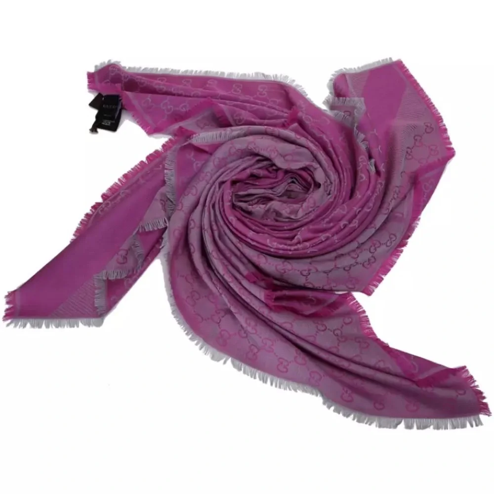 Gucci wool silk GG scarf